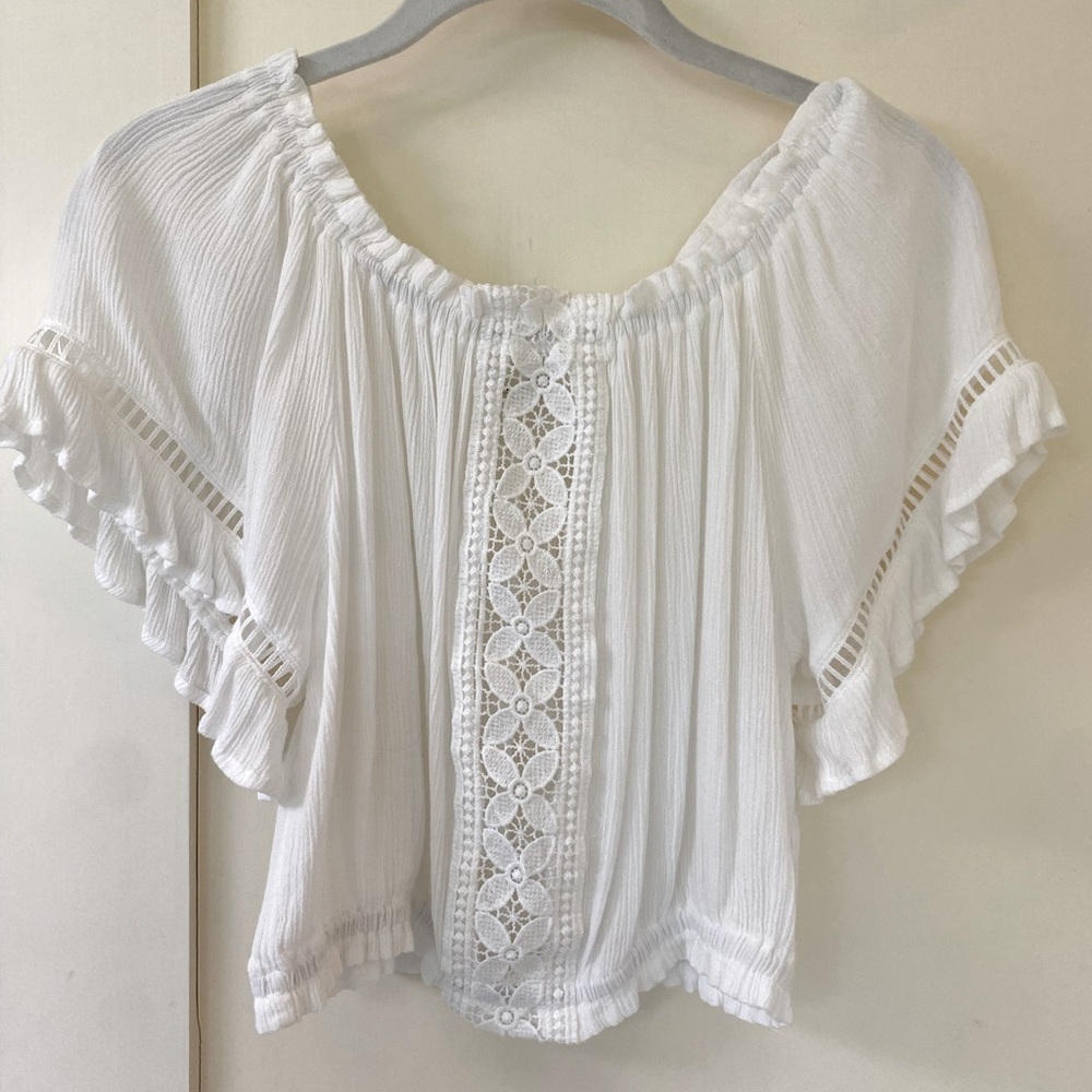 White lace off the shoulder top - Ocean Drive
